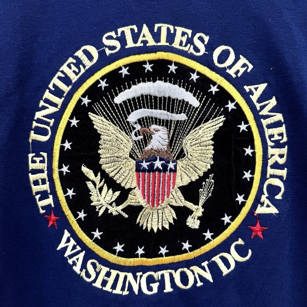 Washington DC United States of America‎ Eagle Graphic T-Shirt Navy Blue Mens 2XL